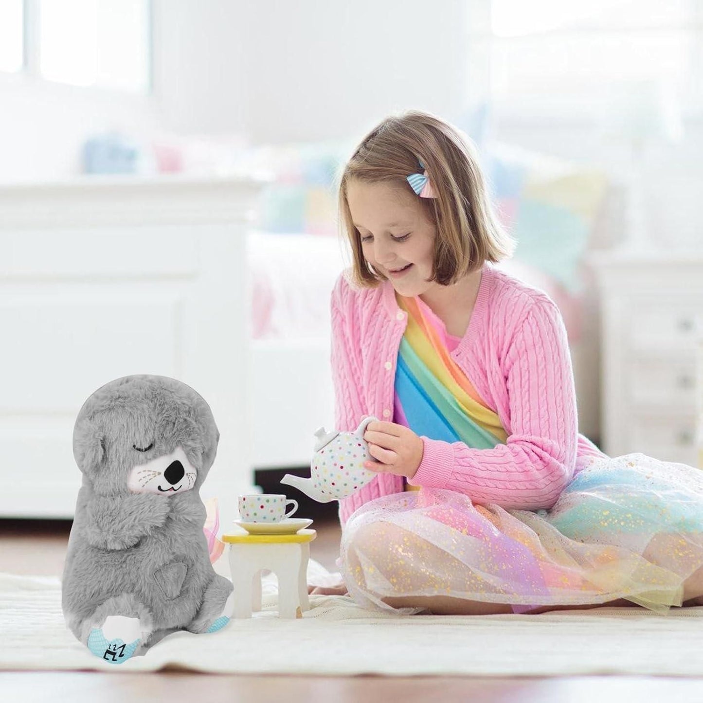 Relaxation Buddy: Breathing Teddy Bear with Soothing Music & Comfort Plus