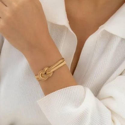 Chic & Casual: 18K Gold Plated Anti-Tarnish Snake Chain Bracelet