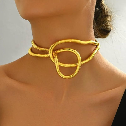 The Shape-Shifter: Golden Bendable Alloy Necklace for Endless Custom Styling